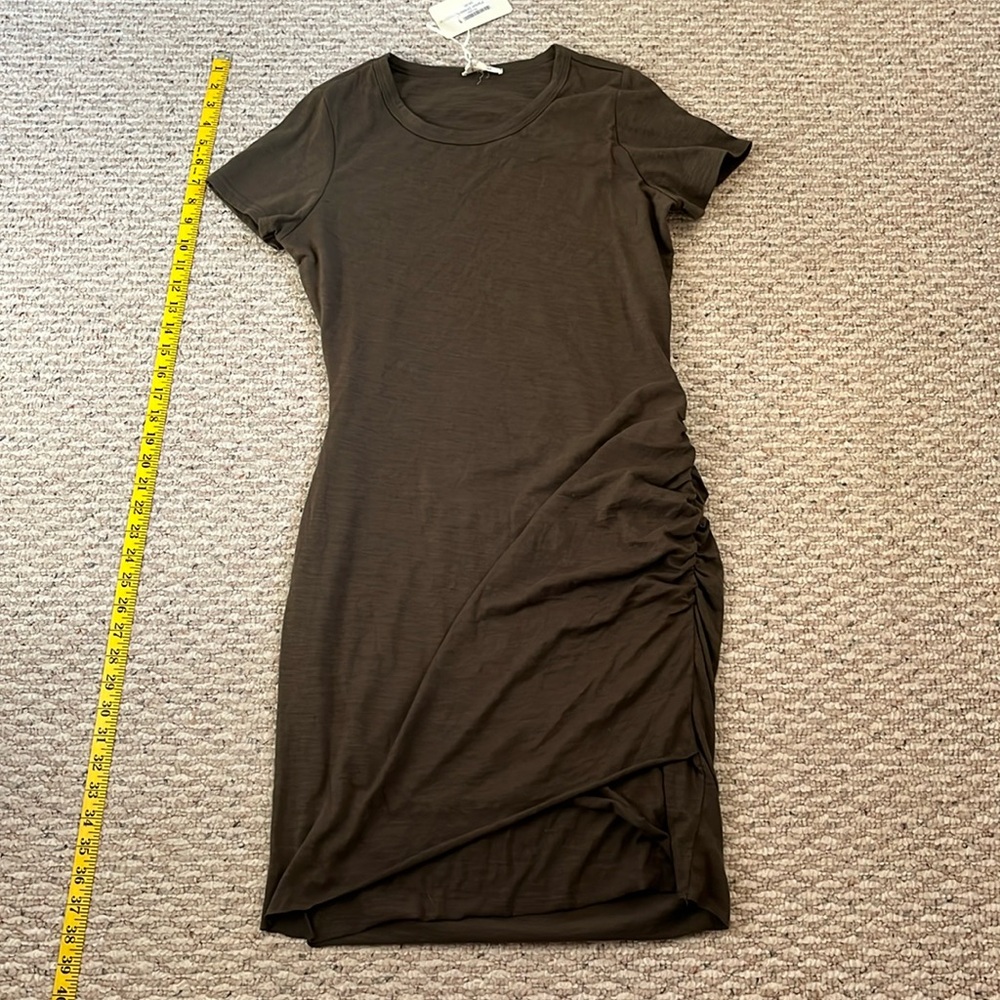 *NWT* Ruched Dark Olive Green Dress Size L